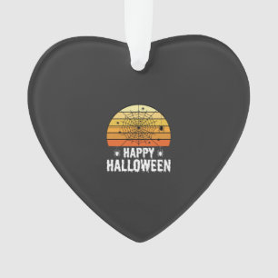 Happy Halloween Spider Web Sunset Design Ornament