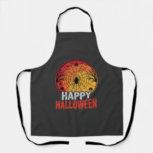 Happy Halloween Spider Web Vector Design Apron