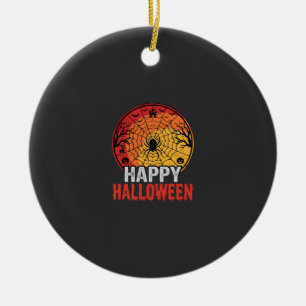 Happy Halloween Spider Web Vector Design Ceramic Tree Decoration