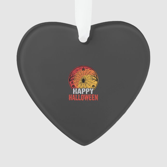 Happy Halloween Spider Web Vector Design Ornament (Front)