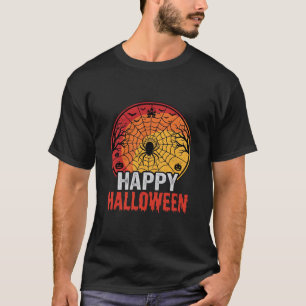 Happy Halloween Spider Web Vector Design T-Shirt