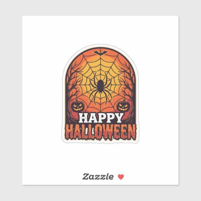 Happy Halloween Spider Web Vintage Engraving Desig (Sheet)