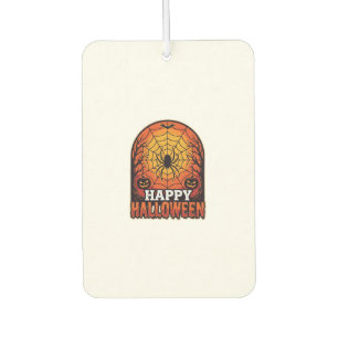Happy Halloween Spider Web Vintage Engraving Desig Car Air Freshener
