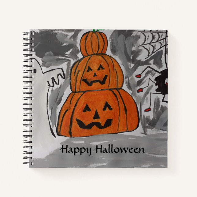 Happy Halloween Spiral Notebook (Front)