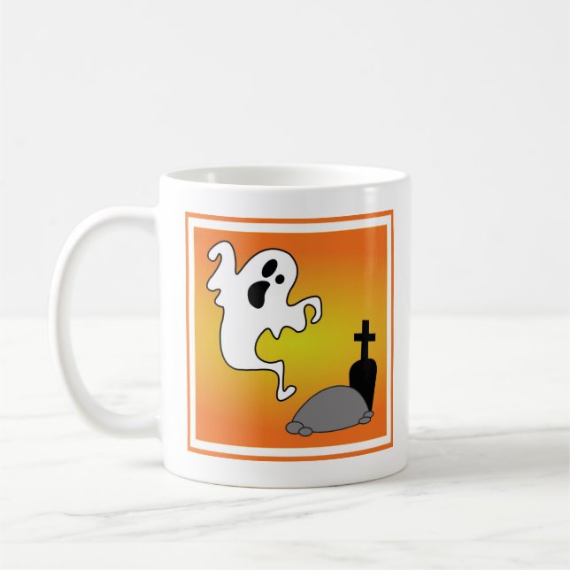 Happy Halloween Spookie Ghost Grave Graveyard Coffee Mug (Left)