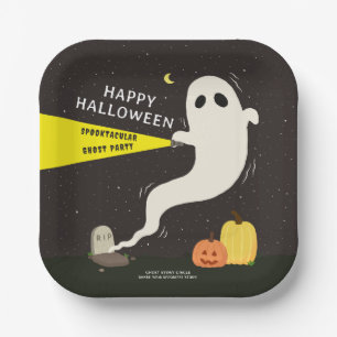 HAPPY HALLOWEEN Spooktacular Ghost Party Paper Plate