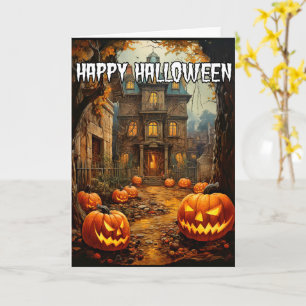Happy Halloween   Spooktacular Haunted House Card