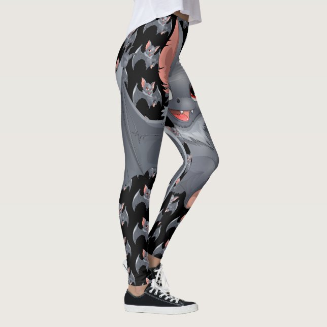 Happy Halloween Spooky Bat Leggings (Right)