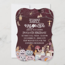 Happy Halloween Spooky Birthday Party Invitation