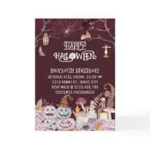 Happy Halloween Spooky Birthday Party Invitation