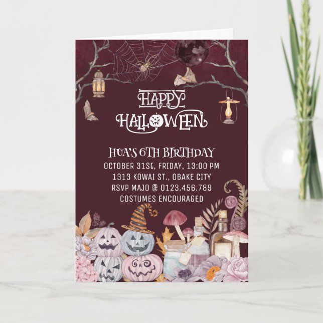 Happy Halloween Spooky Birthday Party Invitation (Front)