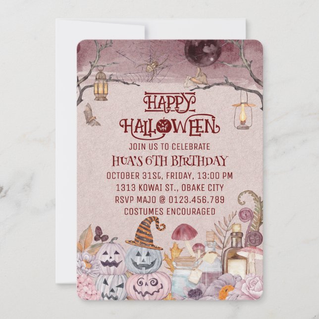  Happy Halloween Spooky Birthday Party Invitation (Front)