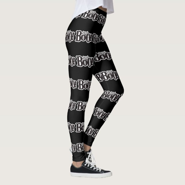 Happy Halloween Spooky Black Leggings (Right)