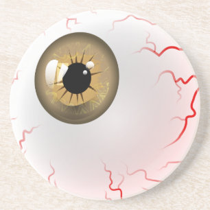 Happy Halloween! Spooky Brown Eyeball Coaster