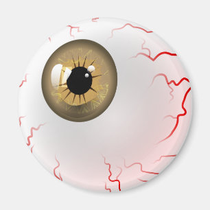 Happy Halloween! Spooky Brown Eyeball Magnet