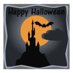 Happy Halloween Spooky Castle Photo Print