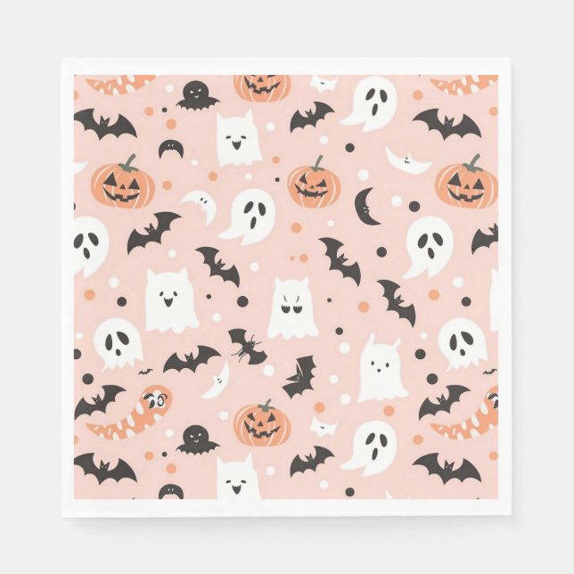 Happy Halloween Spooky Cute & Festive Halloween  Napkin (Front)