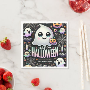 Happy Halloween Spooky Cute Ghost Napkin