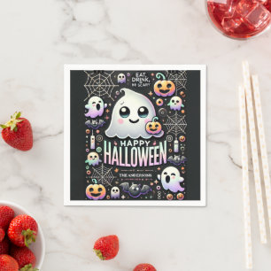 Happy Halloween Spooky Cute Ghost Napkin