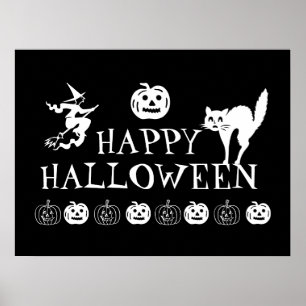 Happy Halloween spooky decor poster