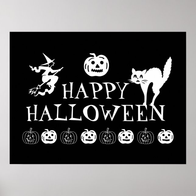 Happy Halloween spooky decor poster (Front)