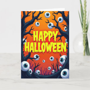 Happy Halloween Spooky Eyes Card