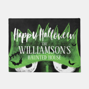 Happy Halloween Spooky Frankenstein Hunted House Doormat