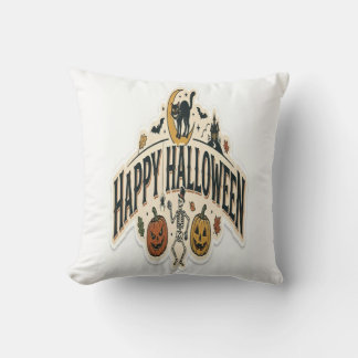 Happy Halloween Spooky & Fun Cute Pumpkin Witch Cushion