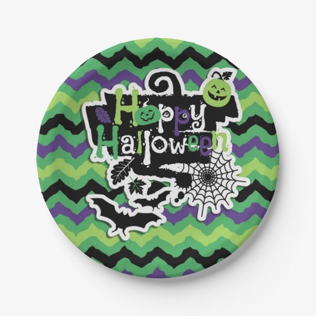 Happy Halloween Spooky Fun Paper Plate (Front)