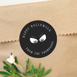 Happy Halloween Spooky Ghost Cute Eyes Favour Classic Round Sticker