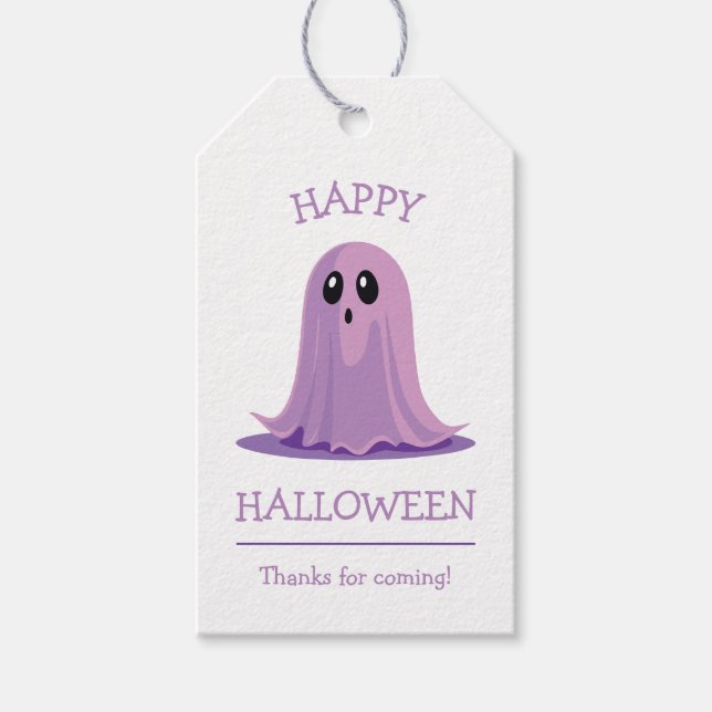 Happy Halloween Spooky Ghost Gift Tags (Front)