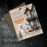 Happy Halloween Spooky Ghost Party Poem Invitation