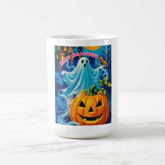 Happy Halloween Spooky Ghost & Pumpkin Mug