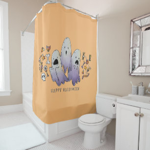 Happy Halloween Spooky Ghost Shower Curtain