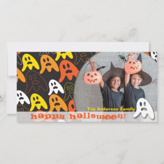 Happy Halloween Spooky Ghosts Children's Photo Holiday Card