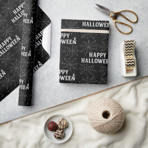 Happy Halloween Spooky Gothic Modern Gift Party Wrapping Paper