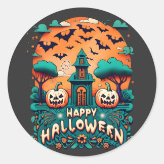 Happy Halloween | Spooky Halloween Classic Round Sticker