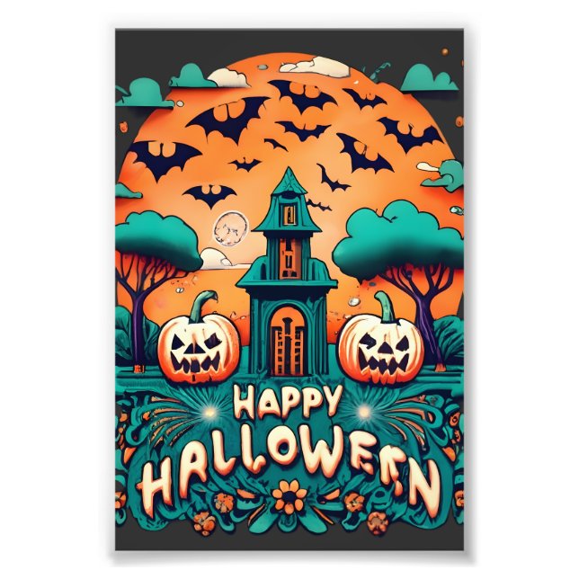 Happy Halloween | Spooky Halloween Photo Print (Front)