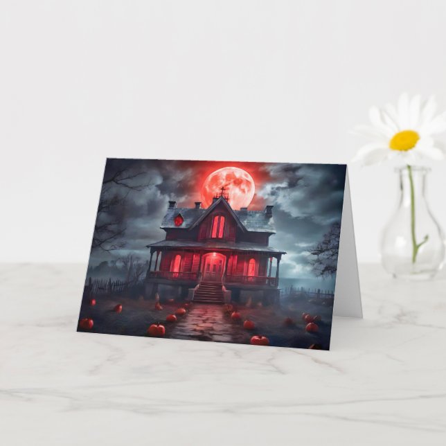 Happy Halloween Spooky Haunted House Card (Small Plant)