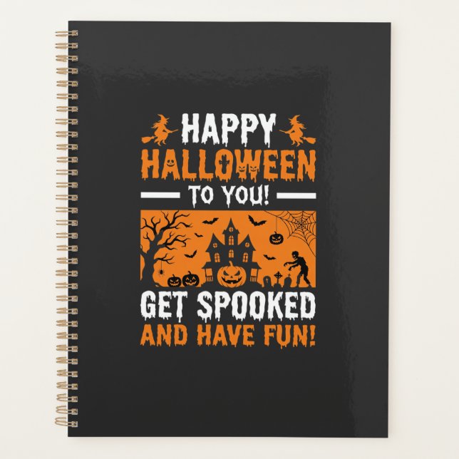Happy Halloween Spooky Haunted House Quote Planner (Front)
