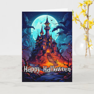 Happy Halloween   Spooky Haunted Mansion Card