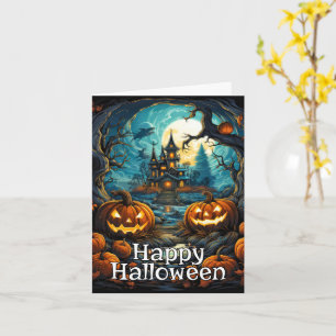 Happy Halloween   Spooky Haunted Mansion Card