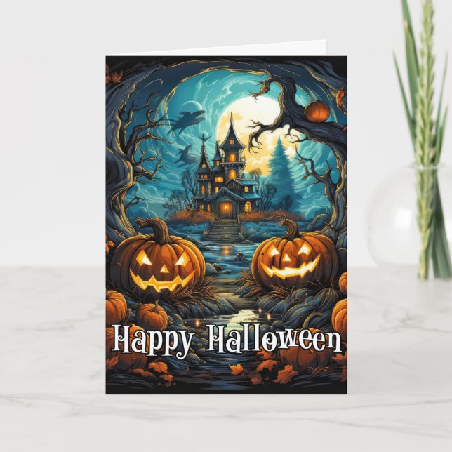 Happy Halloween | Spooky Haunted Mansion Card (Front)