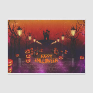 Happy Halloween Spooky Haunted Witch Castle  Tissue Paper