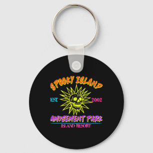 Happy Halloween Spooky Island Est 2002 Amusement P Key Ring