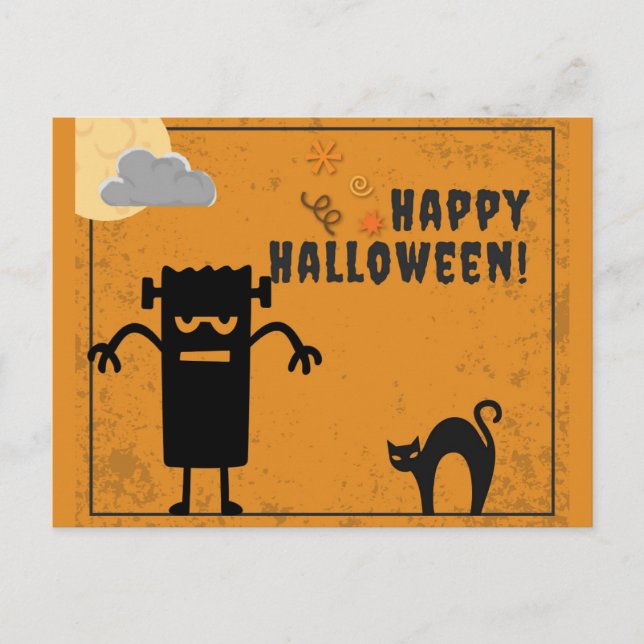 Happy Halloween Spooky Monster Postcard (Front)