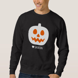 Happy Halloween spooky orange pumpkin Face Sweatshirt