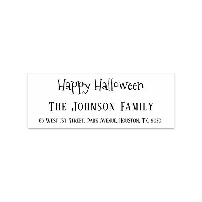 Happy Halloween Spooky Party Invite Return Address Rubber Stamp (Imprint)
