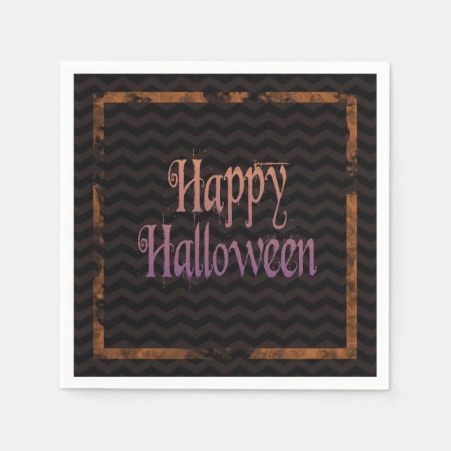 Happy Halloween Spooky Party Napkins (Front)