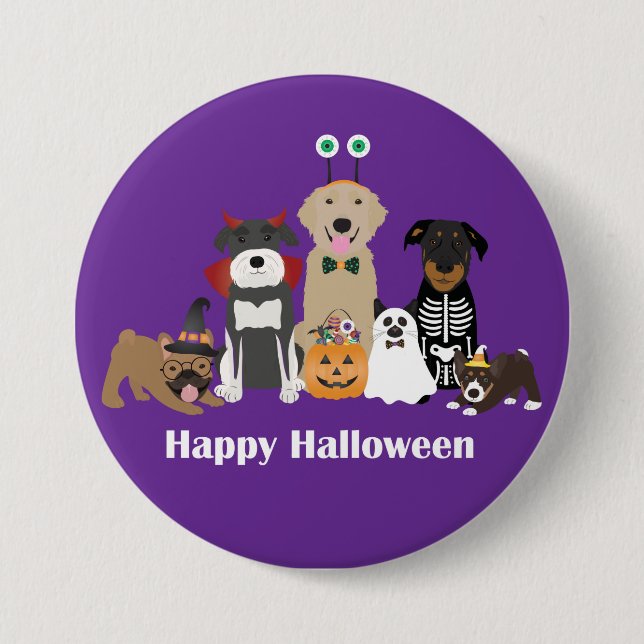 Happy Halloween Spooky Pet Costumes 7.5 Cm Round Badge (Front)